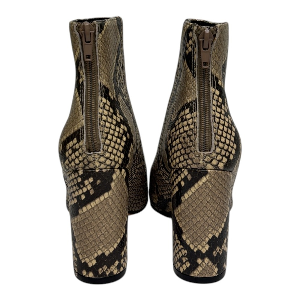 Chelsea & Violet Megan Snakeskin Print Leather Ankle Boot Size 7.5M 3.5" Heel - Picture 4 of 9